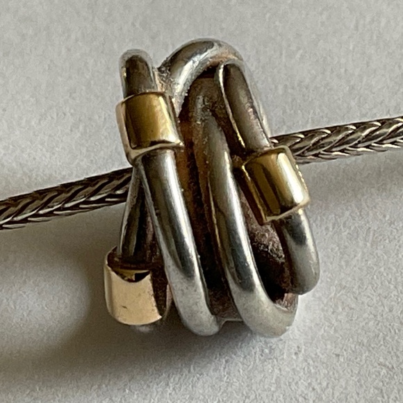 Pandora Silver and Gold Necklace Charm - Picture 1 of 7